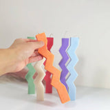 Wavy Dinner Candles - Zig Zag Taper Candles - Dinner Table Decor