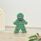 Green Christmas Gingerbread Man Candle - Gingerbread Scented Christmas Candles