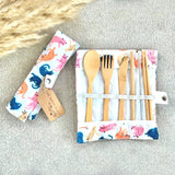 Eco Friendly Reusable Bamboo Cutlery Set - Camping Cutlery and Festival Cutlery