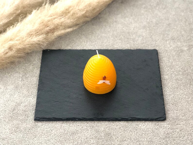 Beeswax Bee Hive Shaped Candle - Honeycomb Design Candle