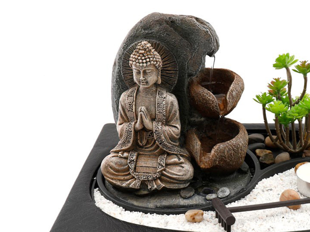 Buddha Rock Garden with Fountain - Japanese Zen Garden