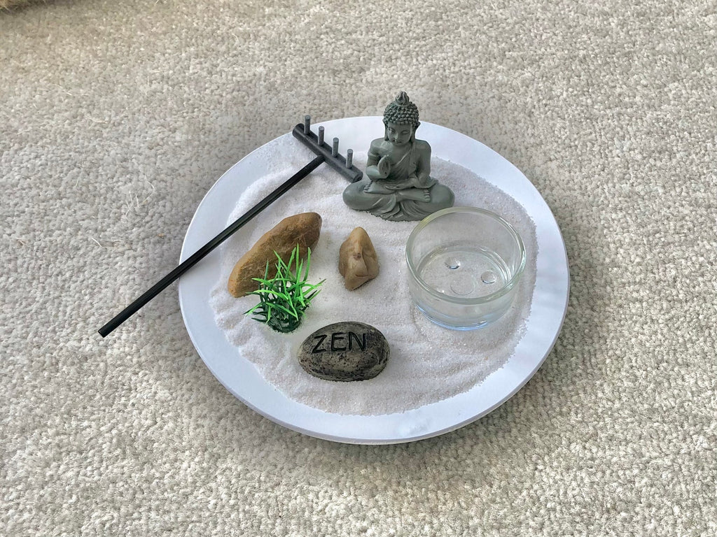 Mini Zen Rock Garden with Buddha - Spiritual Gift Set