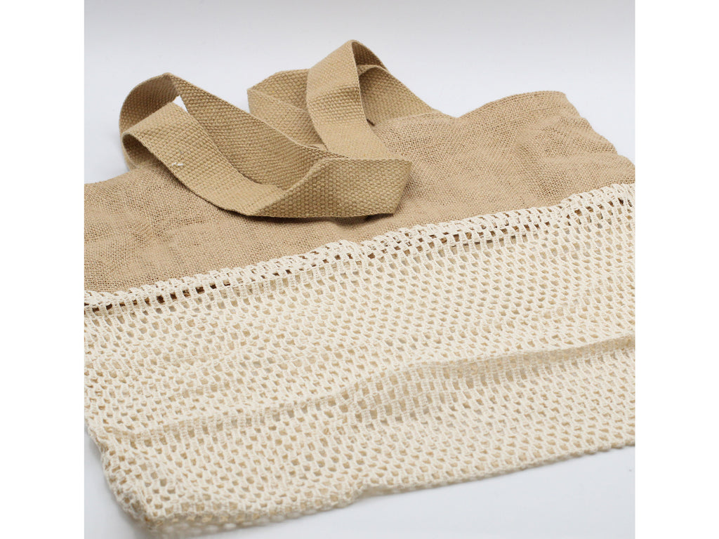 Handmade Mesh Cotton Shopping Tote - Eco Friendly Natural Vegetable Net Shoulder Bags