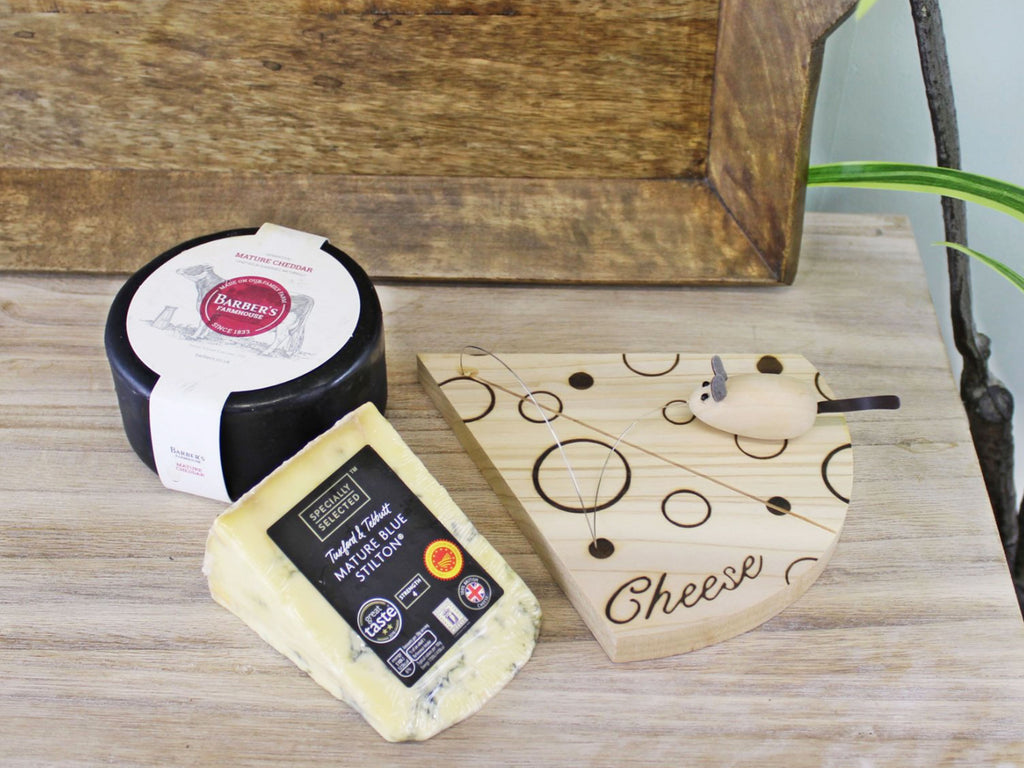 Cheese Board with Wire & Mouse - Cheese Serving Board with Cheese Cutter
