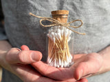 Sustainable Bamboo Cotton Buds in Glass Jar