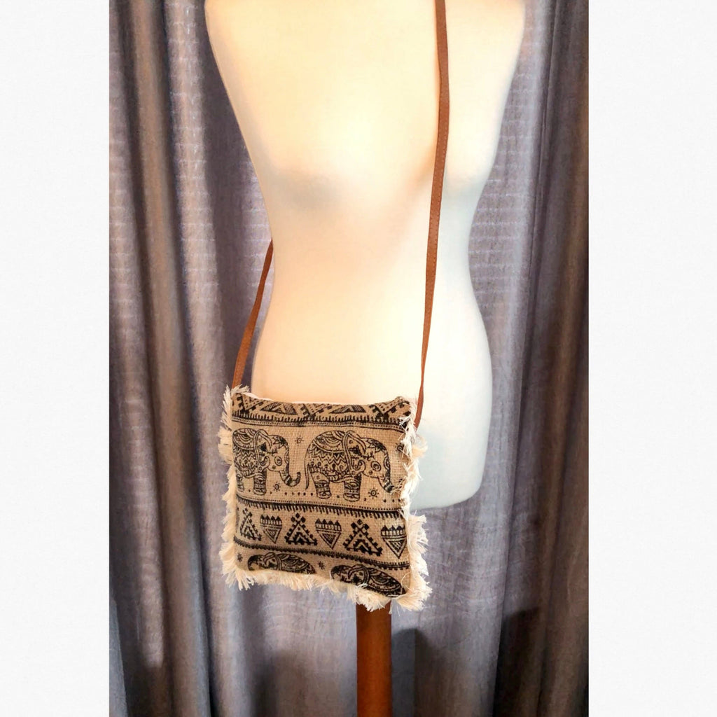 Elephant Print Cross Shoulder Bag - Screen Print Bag - Women's Shoulder Bag - Women's Cross body Handbag