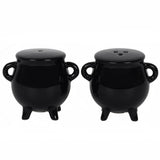Black Cruet Set - Cauldron Inspired Salt & Pepper Shakers