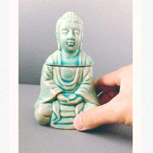 Jade Oil Burner - Jade Blue Sitting Buddha