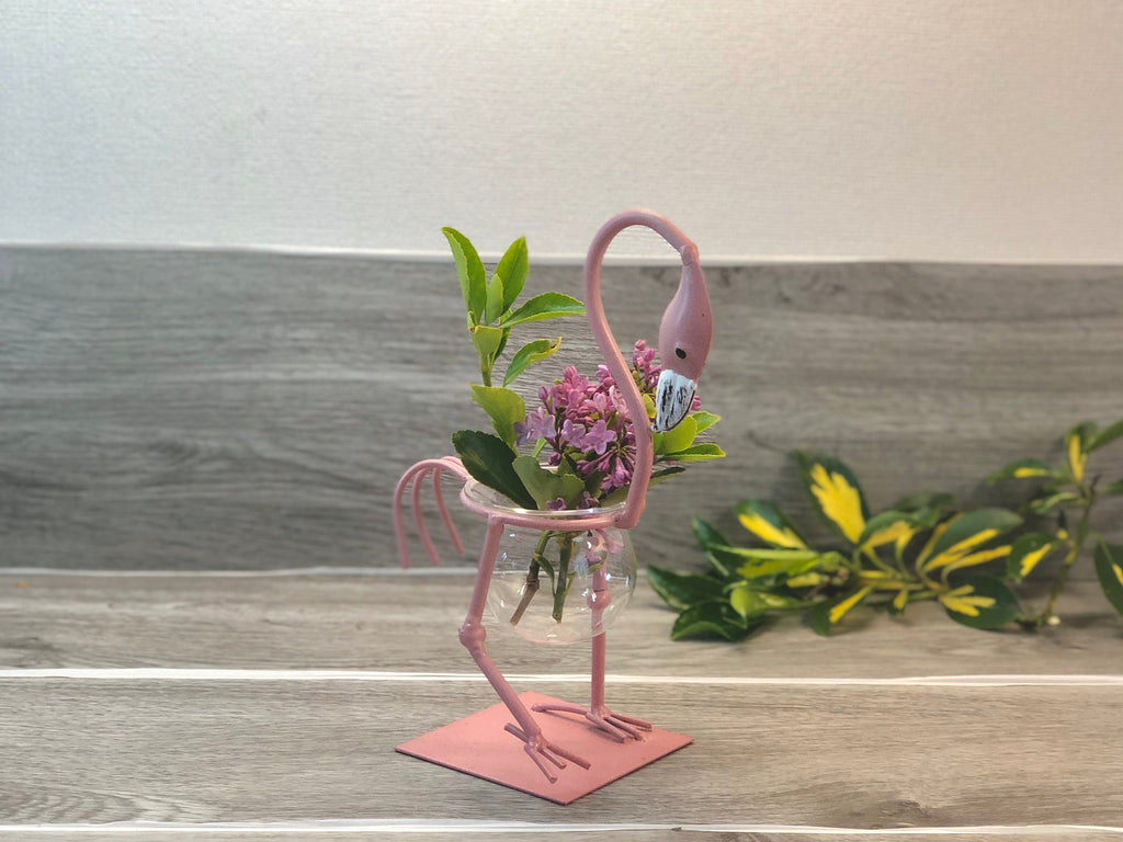 Minimalistic Planters, Flamingo Planters, Indoor Glass Pot Planters, Hydroponic Plant Pots, Pink Flamingo Planter, Hydroponic Glass Planter,