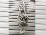 Macrame Plant Pot Holder - White Macrame Plant Hanger - Macrame Double Pot Holder - Macrame Hanging Pot Holder - Hanging Macrame Planter