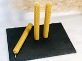 Natural Beeswax Dinner Candles - Set of 2 Honey Scented Taper Candles