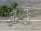 Glass Vinegar and Oil Bottle (Set of 2), Oil Jar & Vinegar Dispenser, Glass Jars with Cork Lid, Glass Vinegar Jar, Olive Oil Dispenser Glass