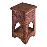 Small Wooden Temple Table - Mango Wood End Table - Hand Carved End Table - Small Decorative Wooden Table - Meditation and Yoga Temple Table