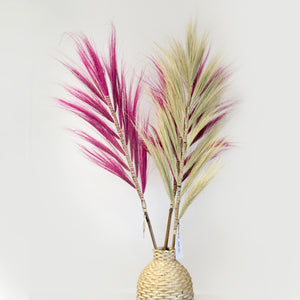 Cream and Pink Large Rayung Grass Set of 3 - Real Natural Rayung Grass - Pink Large Pampas Leaves - Dried Sea Grass Display - Pampas Decor