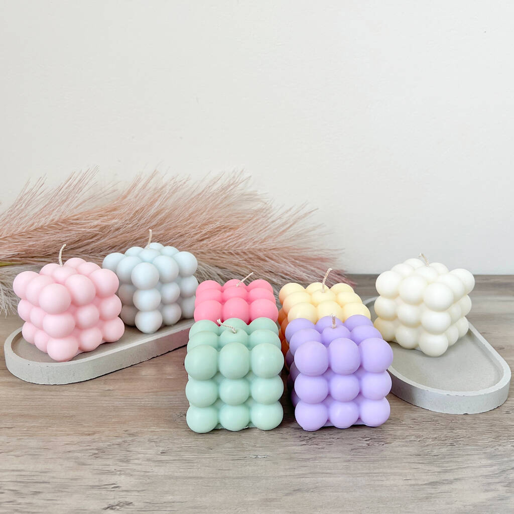 Colourful Aesthetic Bubble Candles - Cubic Coffee Table Candle - Candle Giftset for Christmas