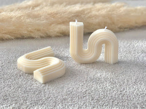 Decorative Soy Wax Wavy Candle - Curvy Sculpture Candles