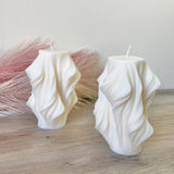 Swirly Pillar Candle - Draped Sculptural Home Decor Candles