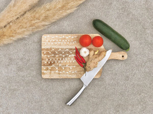 Wooden Chopping Board with Engraved Wheat Design